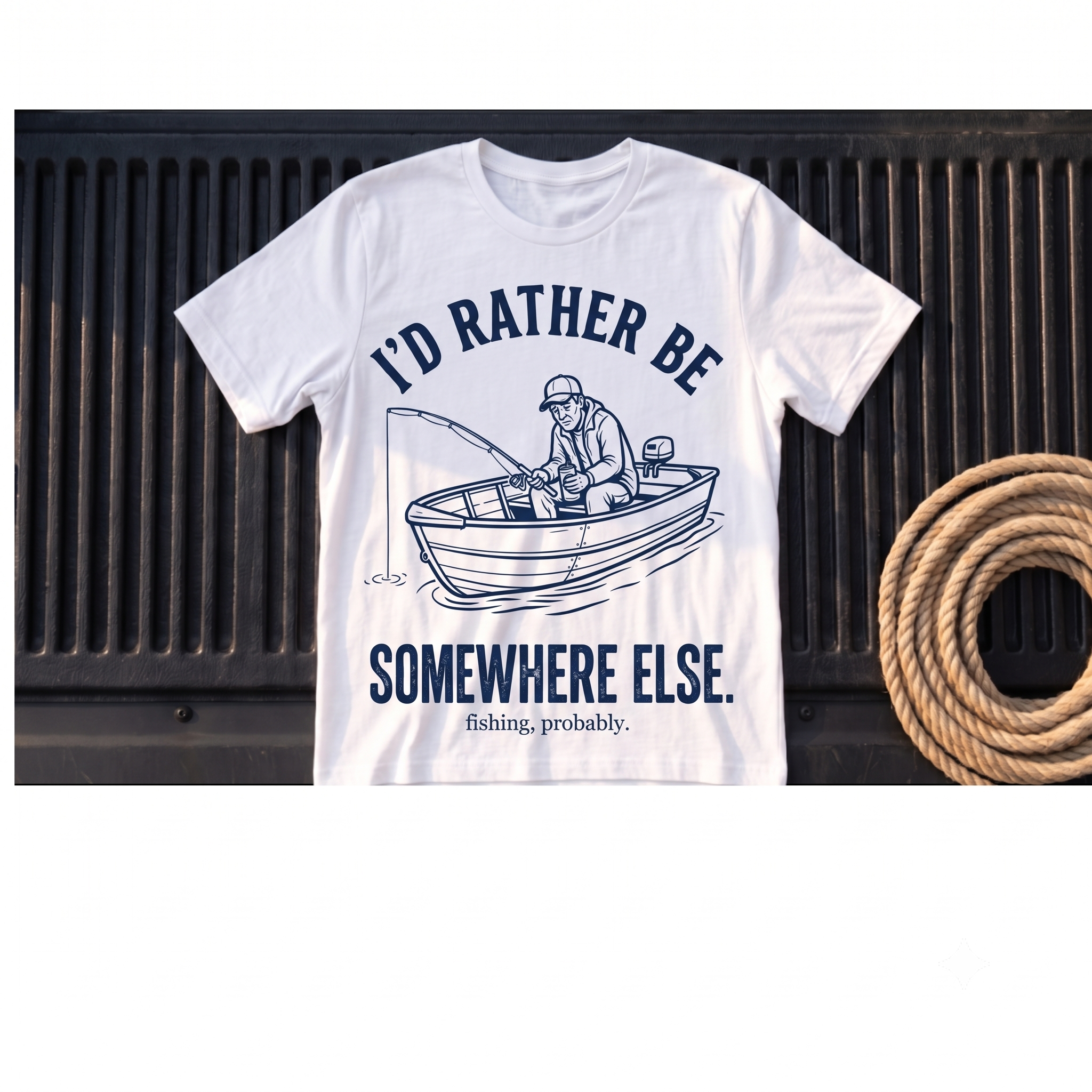 I'd Rather Be Somewhere Else (Fishing, Probably) – Rough Hands Apparel Tee