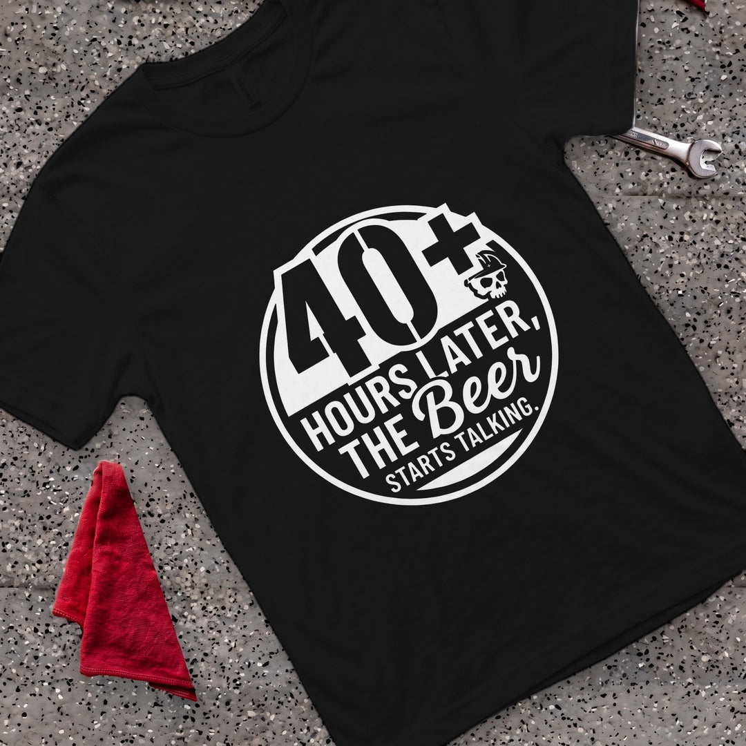 Beer Starts Talking T-Shirt - Black