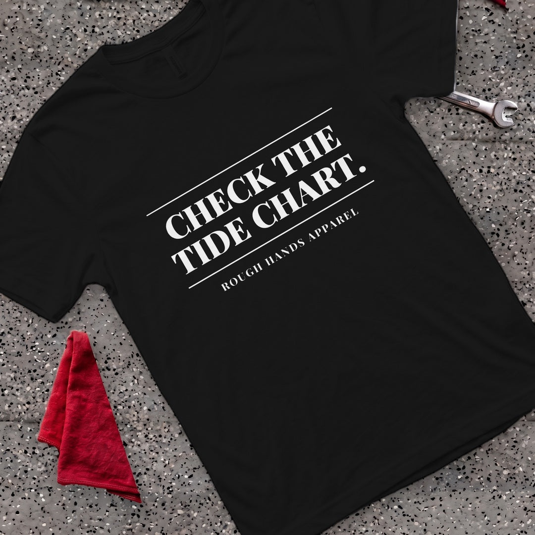 Check Tide Chart T-Shirt - Black