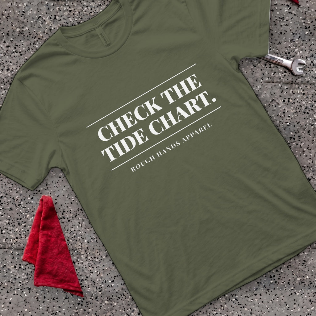 Check Tide Chart T-Shirt - Military Green