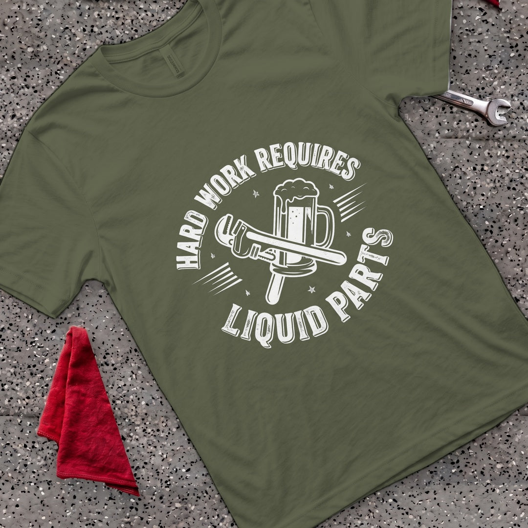 Hard Work Liquid T-Shirt - Military Green