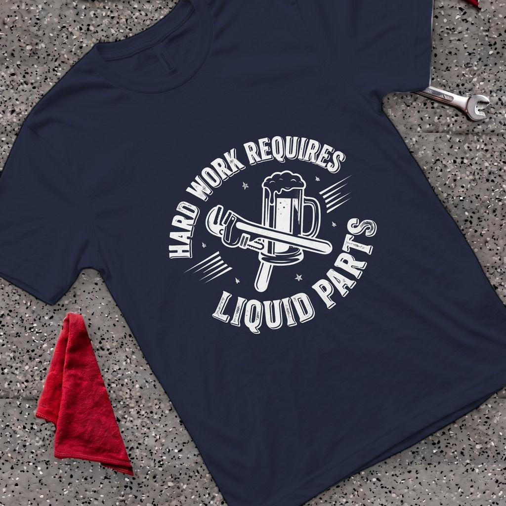 Hard Work Liquid T-Shirt - Navy
