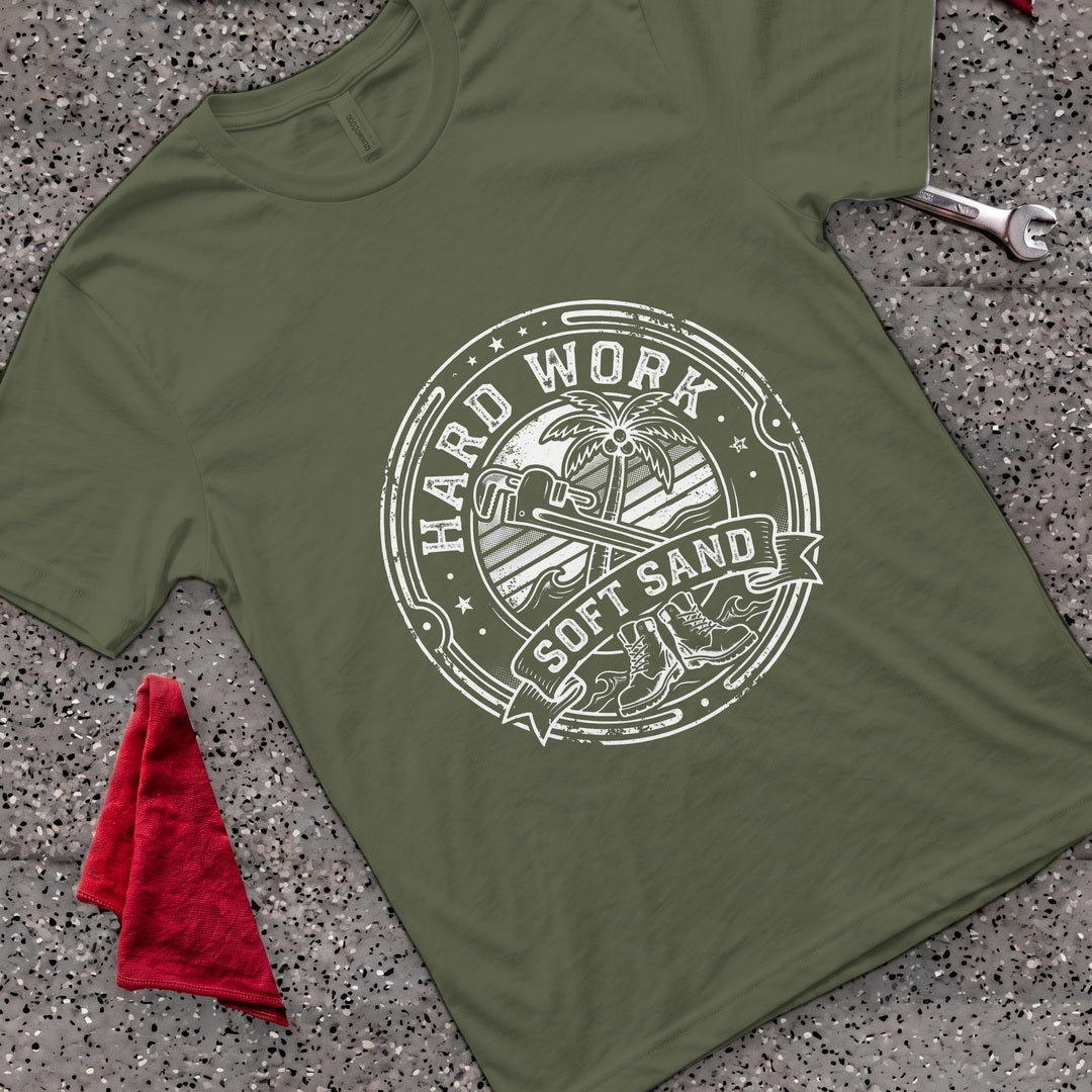 Hard Work Sand T-Shirt - Military Green
