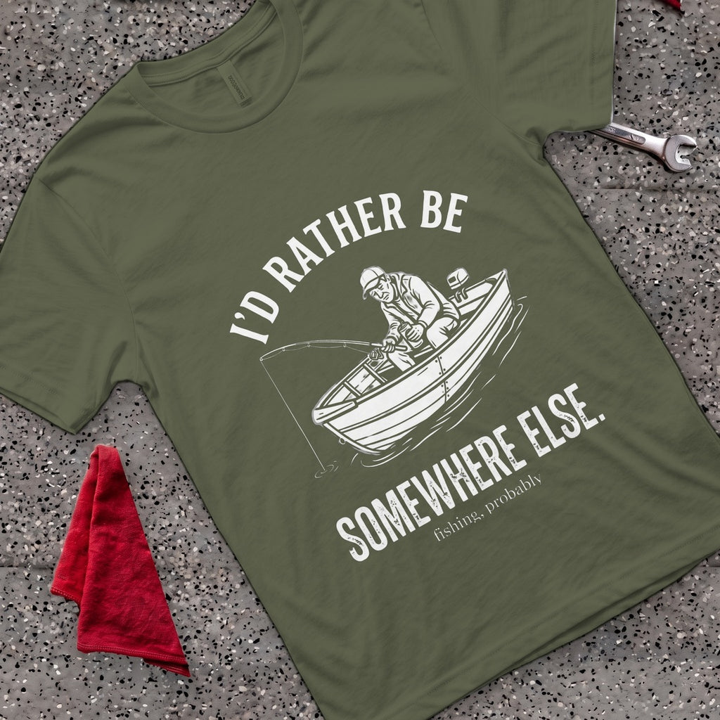Fishing Probably T-Shirt - Military Green