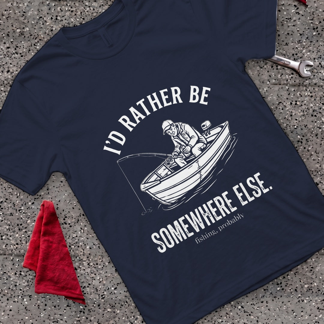 Fishing Probably T-Shirt - Navy