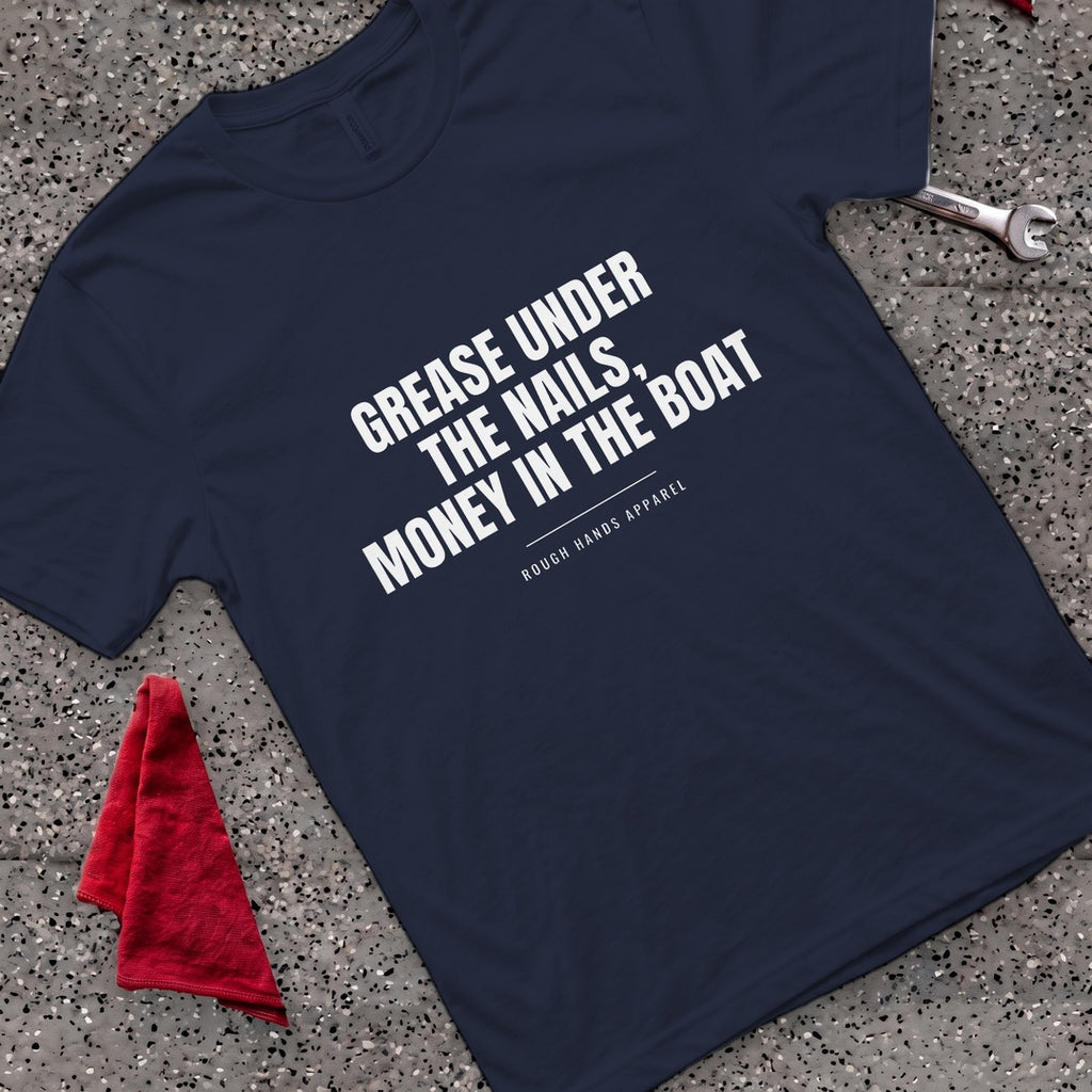 Grease Money Boat T-Shirt - Navy