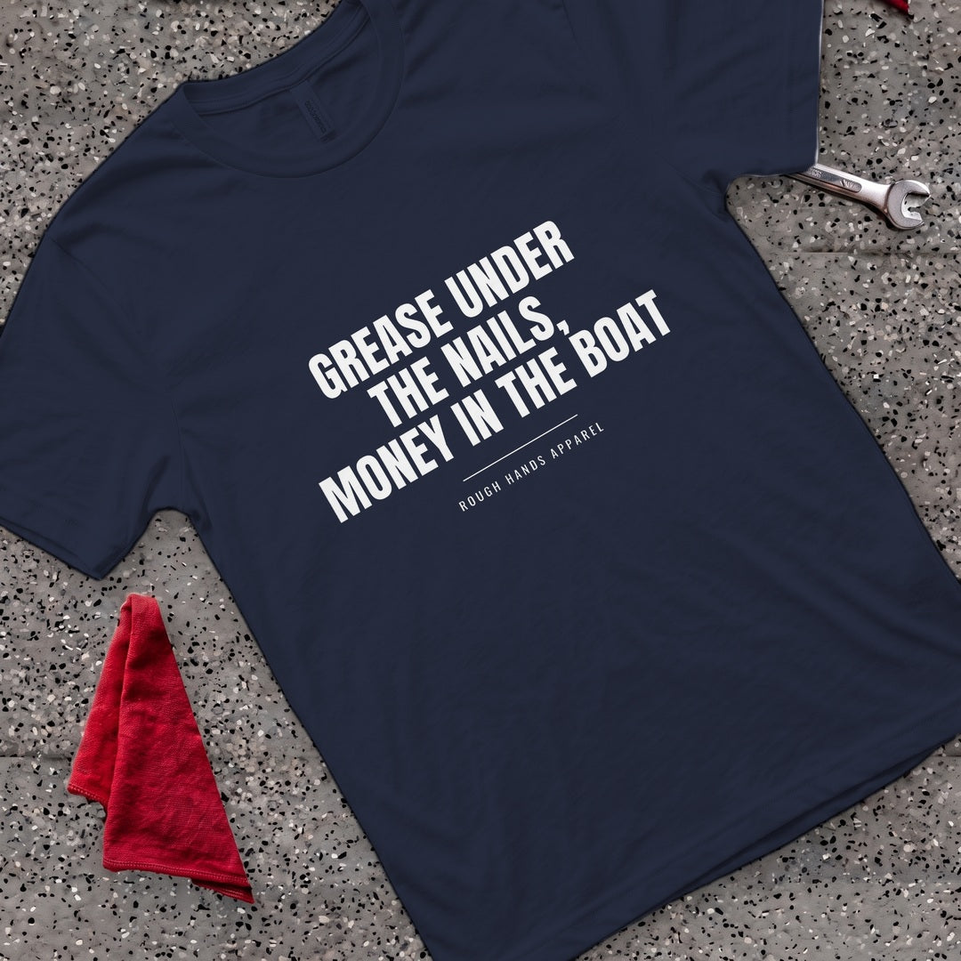 Grease Money Boat T-Shirt - Navy