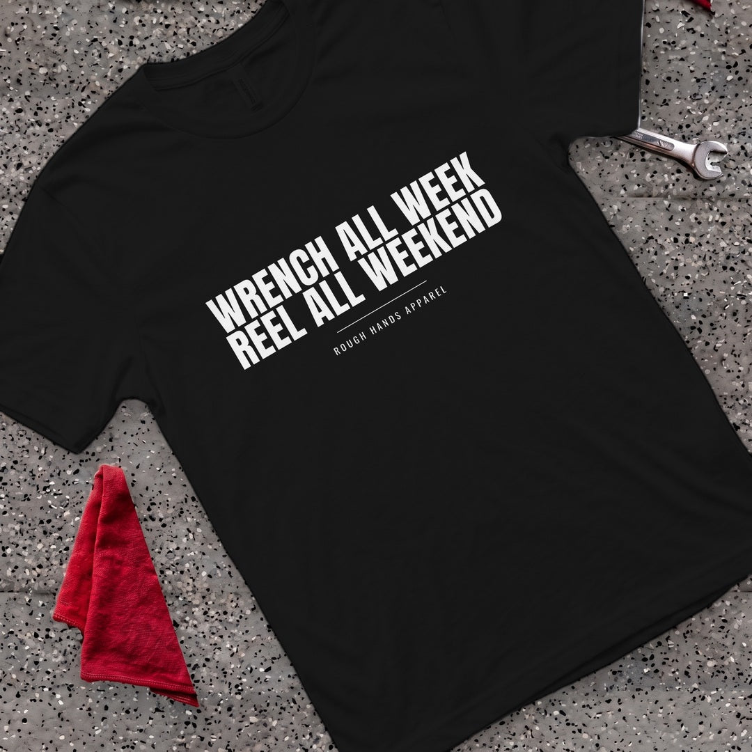 Wrench And Reel T-Shirt - Black