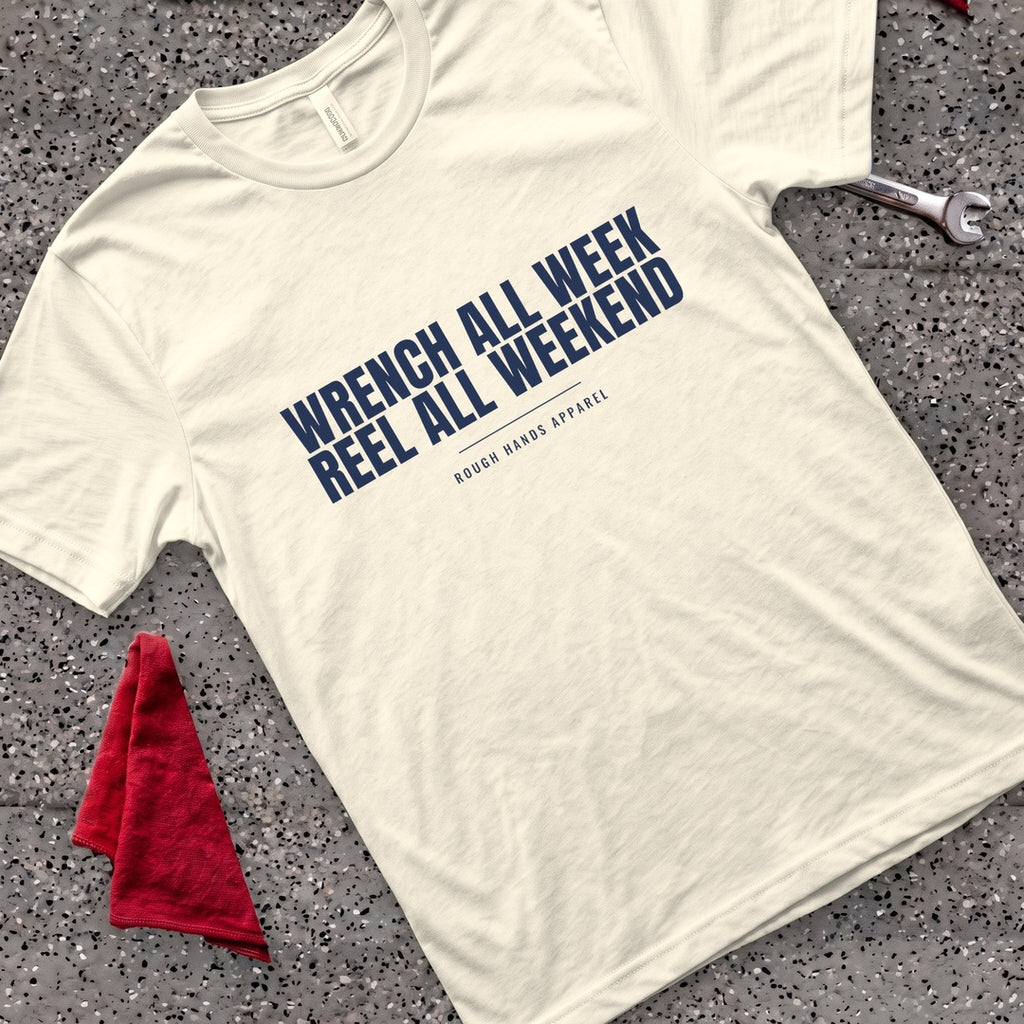Wrench And Reel T-Shirt - Natural