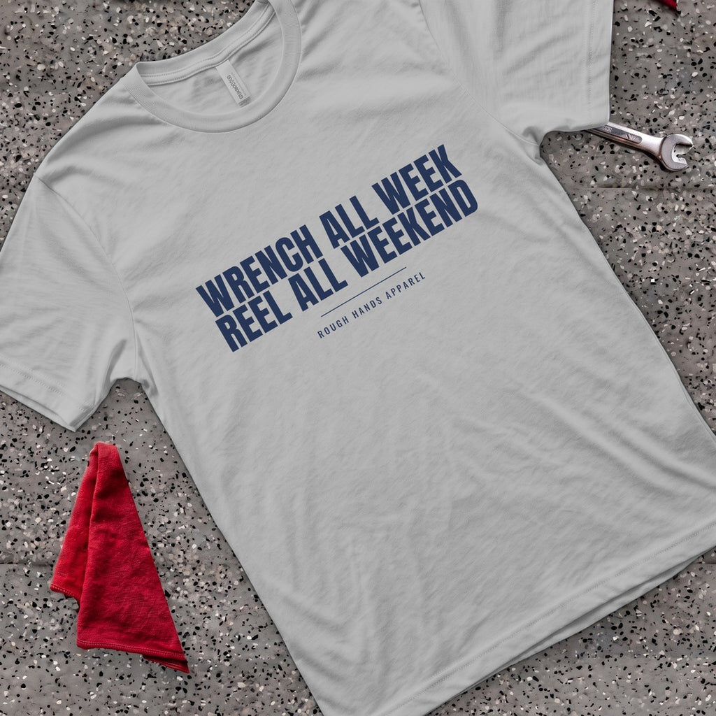 Wrench And Reel T-Shirt - Sport Grey