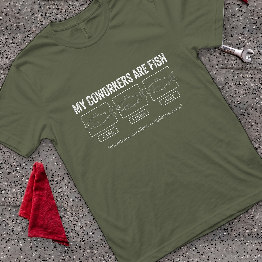 Coworkers R Fish T-Shirt - Military Green