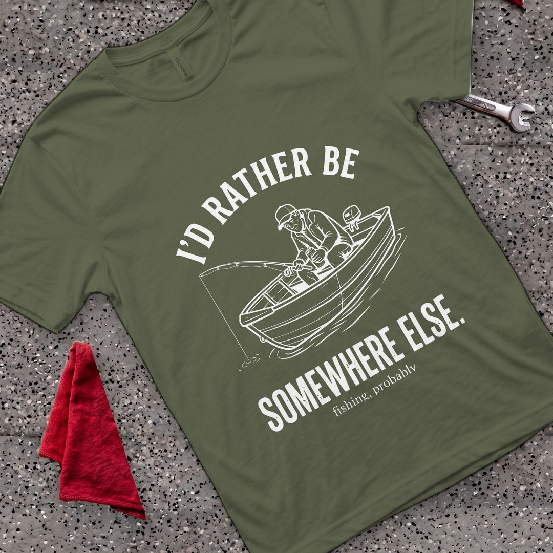 Rather Be Elsewhere T-Shirt - Military Green