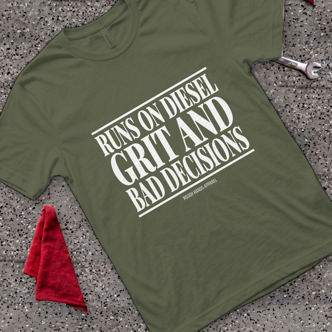 Runs on Diesel T-Shirt - Military Green