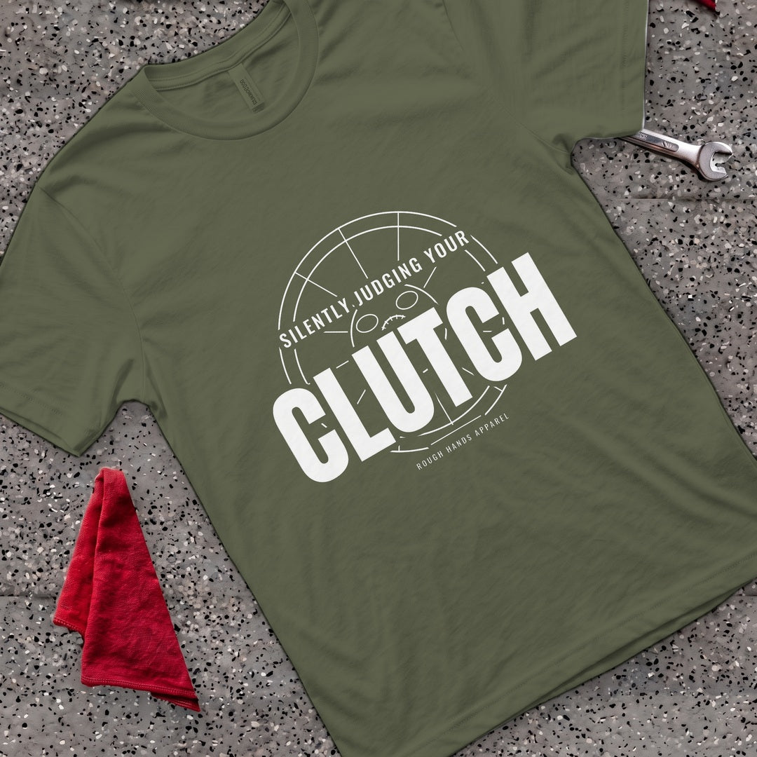Silently Judging Clutch T-Shirt - Military Green