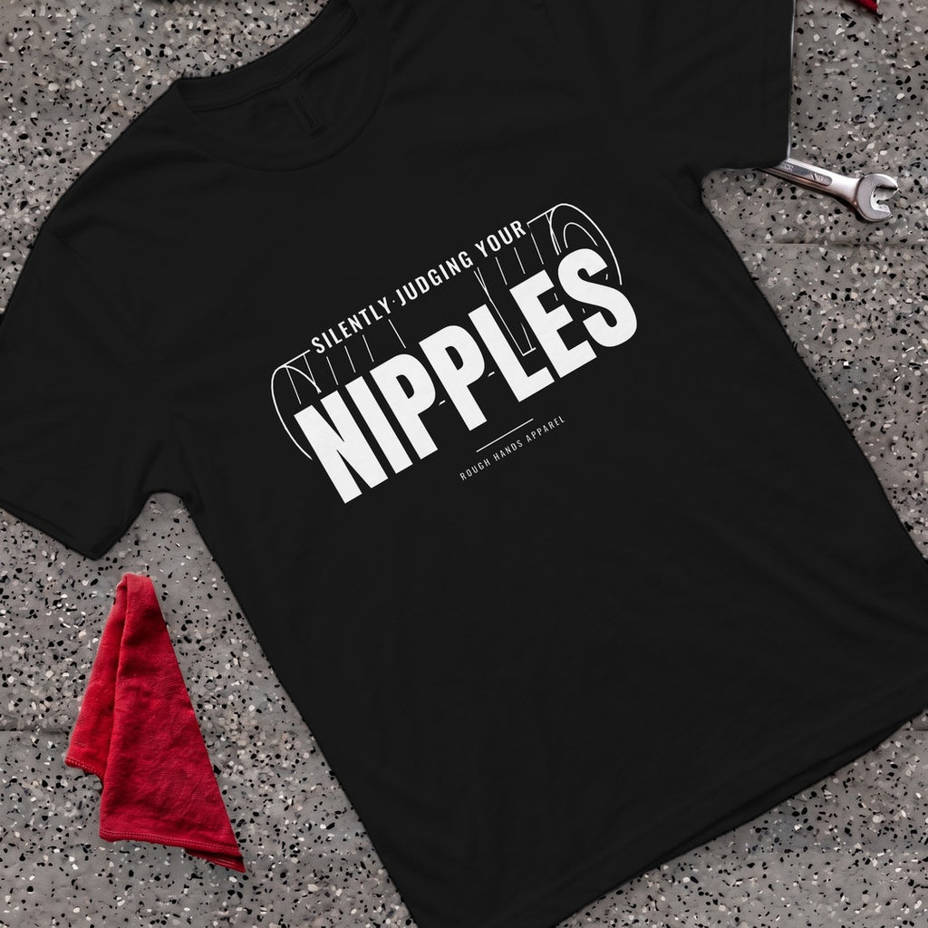 Silently Judging Nipples T-Shirt - Black