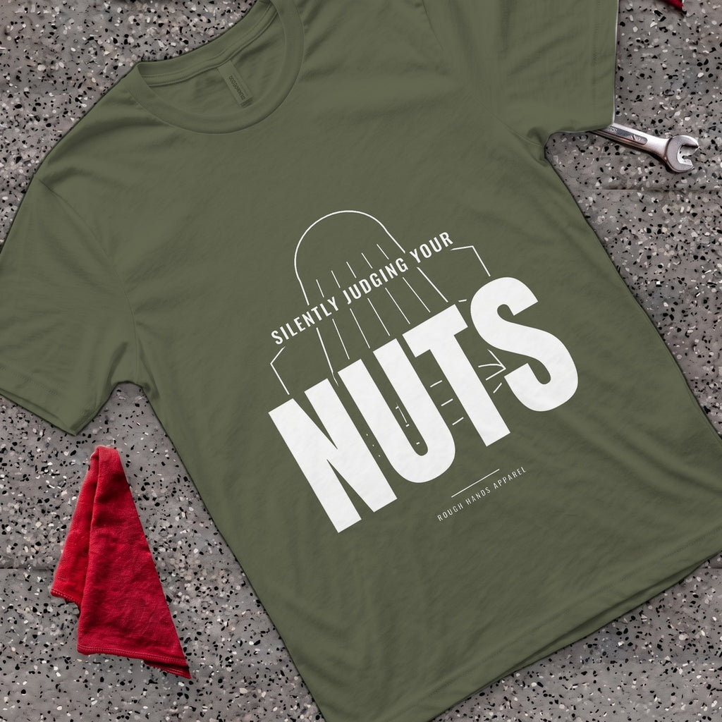 Silently Judging Nuts T-Shirt - Military Green