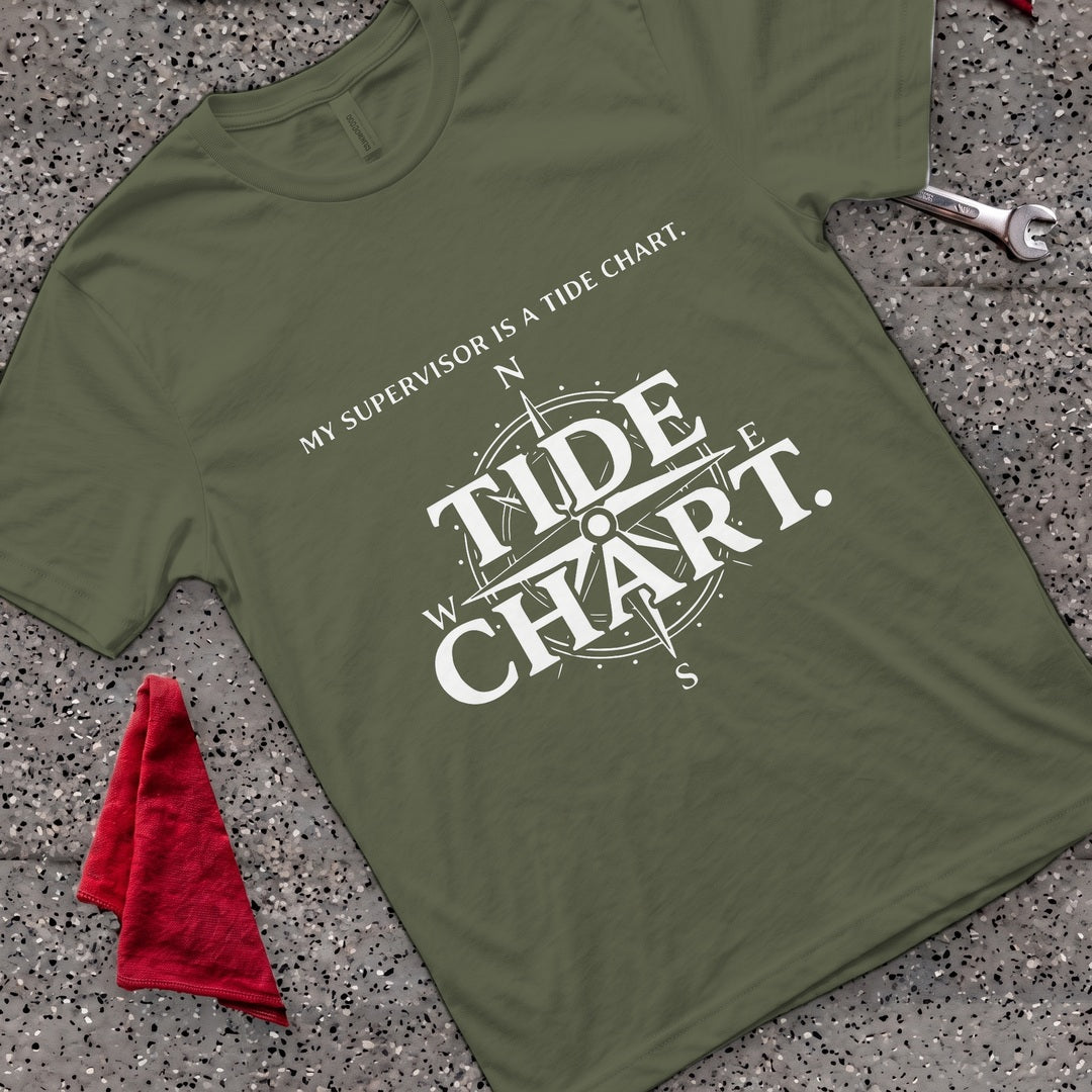 Tide Chart T-Shirt - Military Green