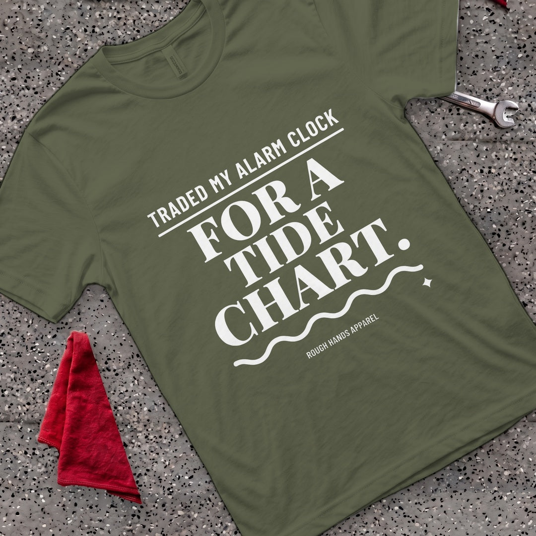 Trade Tide Chart T-Shirt - Military Green