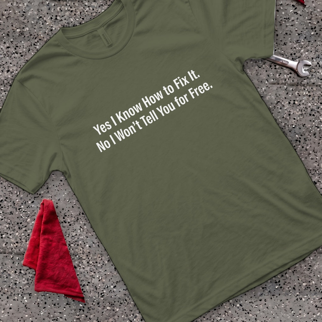 Not For Free T-Shirt - Military Green